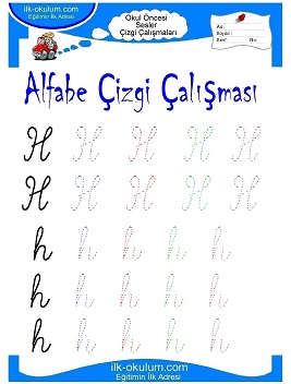 Çocuklar İçin Sesler Çizgi Çalışmaları Çalışma Sayfaları 